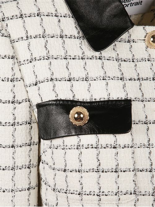 Giacca a quadri con polsini SELF PORTRAIT | AW25063JCREAM